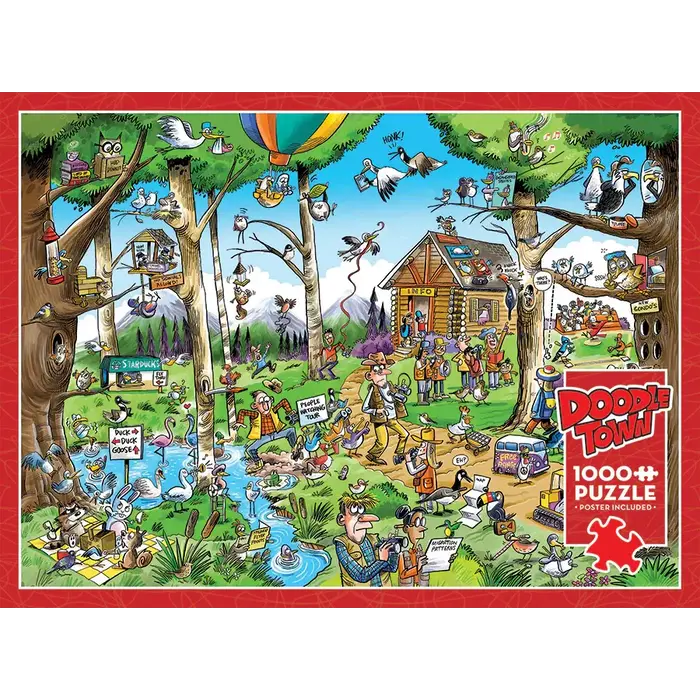 Cobble Hill Puzzles 1000 pcs - DoodleTown: Birdwatcher's Paradise