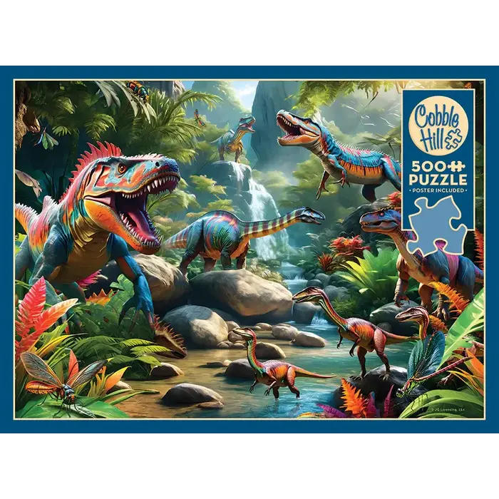 Cobble Hill Puzzles 500 pcs - Prehistoric Beasts (AI Assistance)