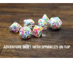 Adventure Dice 7-Piece RPG Premium Dice Set: With Sprinkles on Top