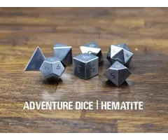 Adventure Dice 7-Piece RPG Premium Gemstone Dice Set: Hematite