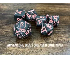 Adventure Dice 7-Piece RPG Premium Metal Dice Set: Greased Lightning