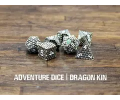 Adventure Dice 7-Piece RPG Premium Metal Dice Set: Dragon Kin