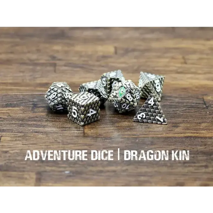 Adventure Dice 7-Piece RPG Premium Metal Dice Set: Dragon Kin
