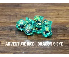 Adventure Dice 7-Piece RPG Premium Liquid Core Dice Set: Dragon's Eye