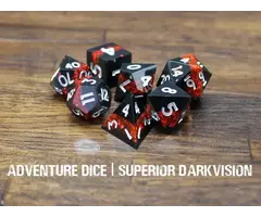 Adventure Dice 7-Piece RPG Premium Sharp Edge Dice Set: Superior Darkvision