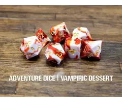 Adventure Dice 7-Piece RPG Premium Sharp Edge Dice Set: Vampiric Dessert
