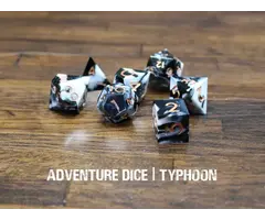 Adventure Dice 7-Piece RPG Premium Sharp Edge Dice Set: Typhoon