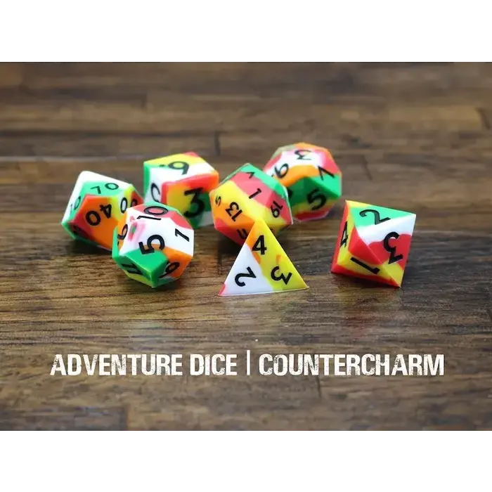 Adventure Dice 7-Piece RPG Premium Silicone Dice Set: Countercharm
