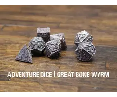 Adventure Dice 7-Piece RPG Premium Metal Dice Set: Great Bone Wyrm