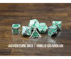 Adventure Dice 7-Piece RPG Premium Metal Dice Set: Shield Guardian