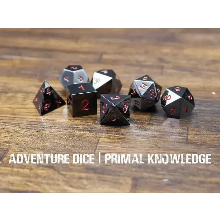 Adventure Dice 7-Piece RPG Premium Metal Dice Set: Primal Knowledge