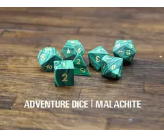 Adventure Dice 7-Piece RPG Premium Gemstone Dice Set: Malachite