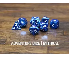 Adventure Dice 7-Piece RPG Premium Metal Dice Set: Mithral