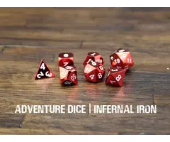 Adventure Dice 7-Piece RPG Premium Metal Dice Set: Infernal Iron