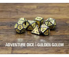 Adventure Dice 7-Piece RPG Premium Metal Dice Set: Golden Golem