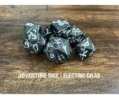 Adventure Dice 7-Piece RPG Premium Metal Dice Set: Electric Grab