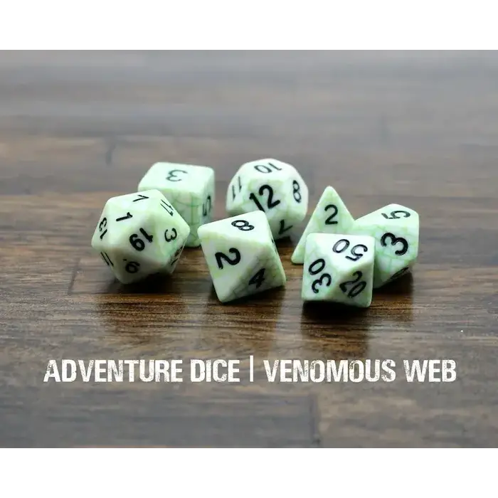 Adventure Dice 7-Piece RPG Dice Set: Venomous Web