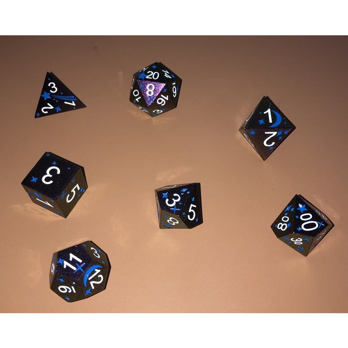 Adventure Dice 7-Piece RPG Premium Dice Set: Silence Glaive