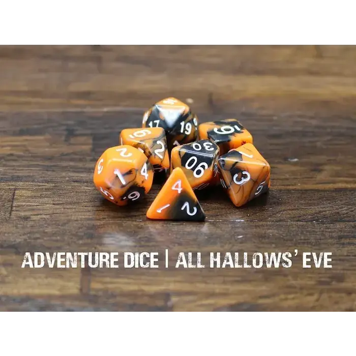 Adventure Dice 7-Piece RPG Dice Set: All Hallows Eve