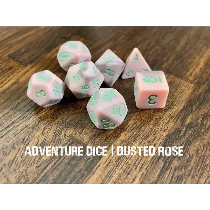 Adventure Dice 7-Piece RPG Dice Set: Dusted Rose