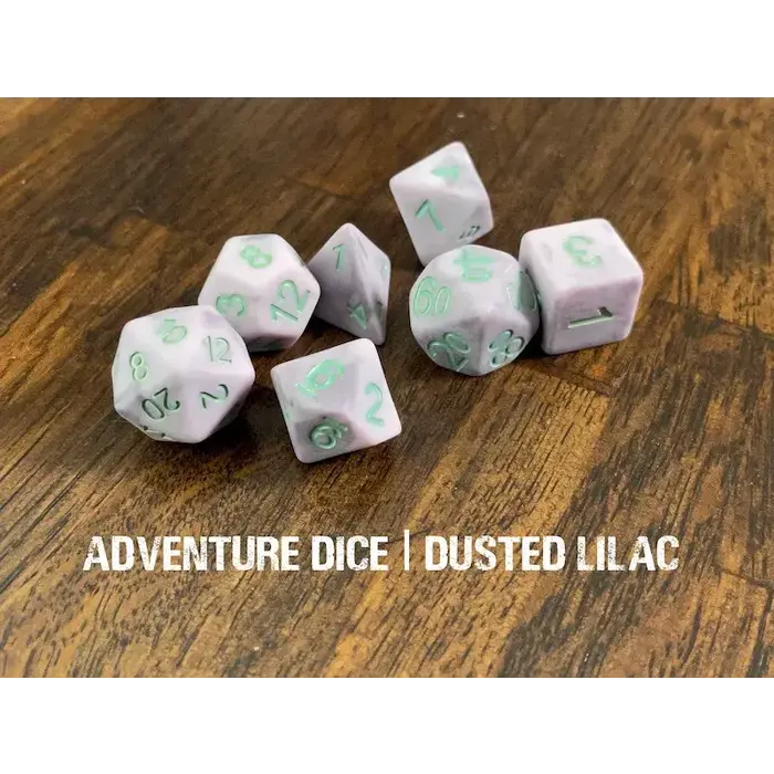 Adventure Dice 7-Piece RPG Dice Set: Dusted Lilac