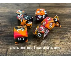 Adventure Dice 7-Piece RPG Dice Set: Halloween Heist