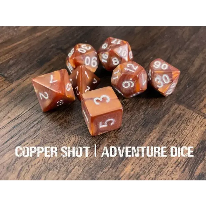 Adventure Dice 7-Piece RPG Dice Set: Copper Shot