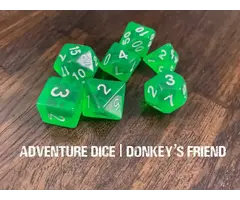 Adventure Dice 7-Piece RPG Dice Set: Donkey’s Friend