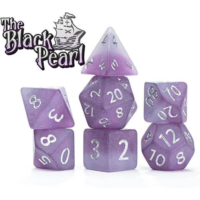 Gate Keeper Games 7-Piece RPG Dice Set: Sea Glass Dice - The Black Pearl