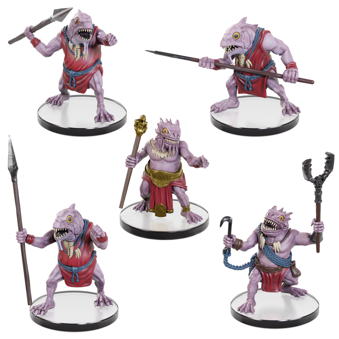Wizkids/NECA LLC D&D Icons of the Realms: Kuo-Toa Warband Premium Painted Miniature Pack