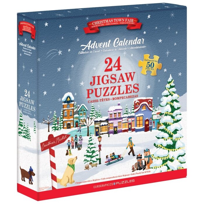 Eurographics 24x50 pcs - Christmas Town Fair Puzzle Advent Calendar