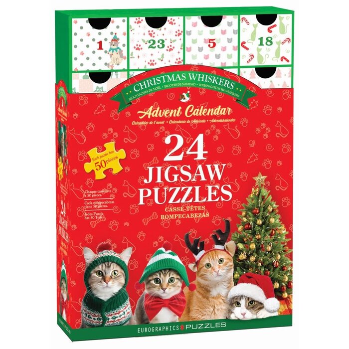 Eurographics 24x50 pcs - Christmas Whiskers Puzzle Advent Calendar