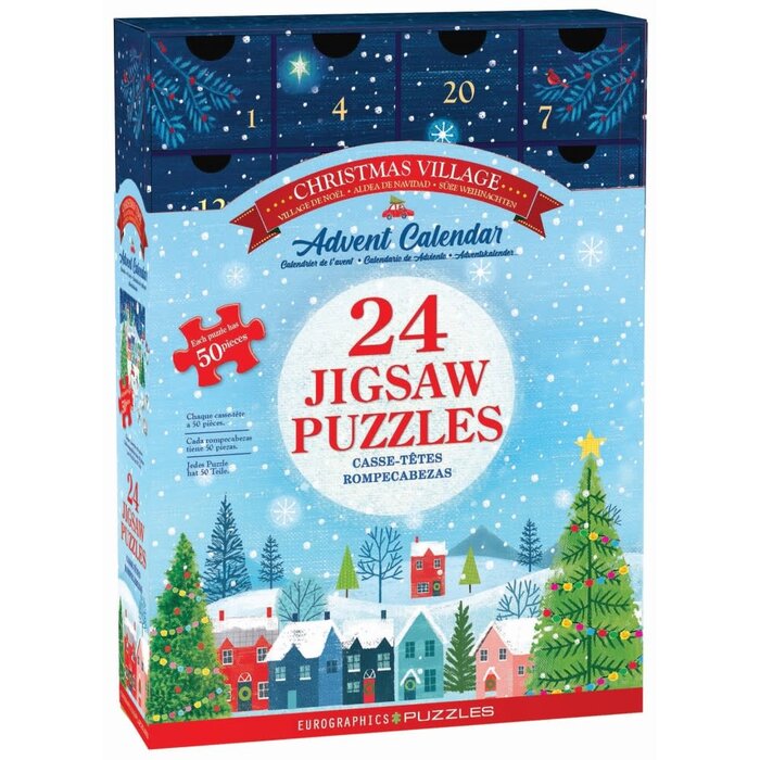 Eurographics 24x50 pcs - Christmas Village Puzzle Advent Calendar