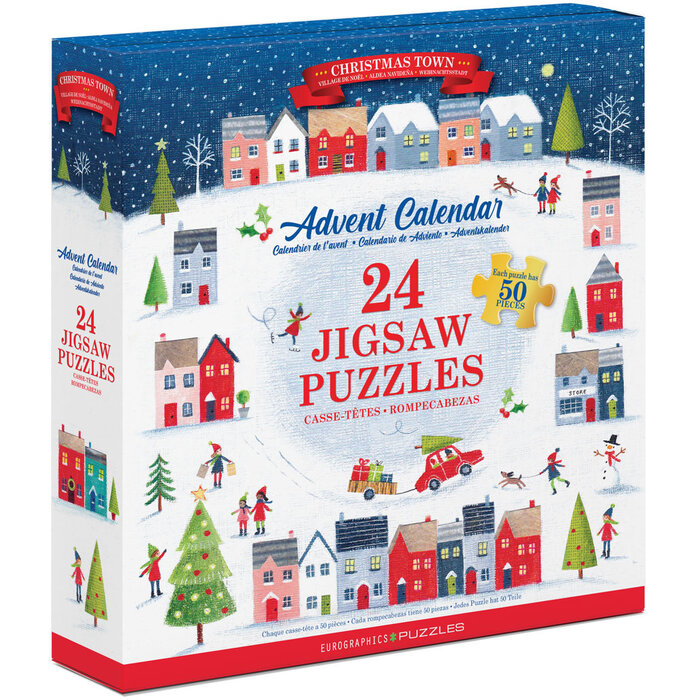 Eurographics 24x50 pcs - Christmas Town Puzzle Advent Calendar
