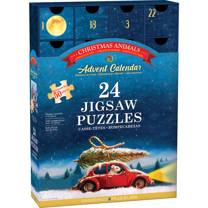 Eurographics 24x50 pcs - Funny Animals Puzzle Advent Calendar