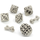 7-Piece RPG Skull & Bone Dice Set: Cleaned Bone White