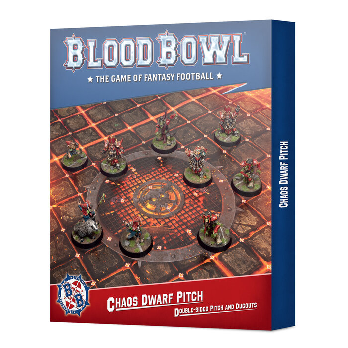 Games Workshop Blood Bowl: Chaos Dwarf Team - Double-sided Pitch and Dugouts Set