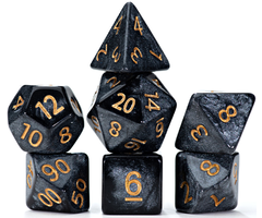 Gate Keeper Games 7-Piece RPG Dice Set: Mercurial - Black Hole