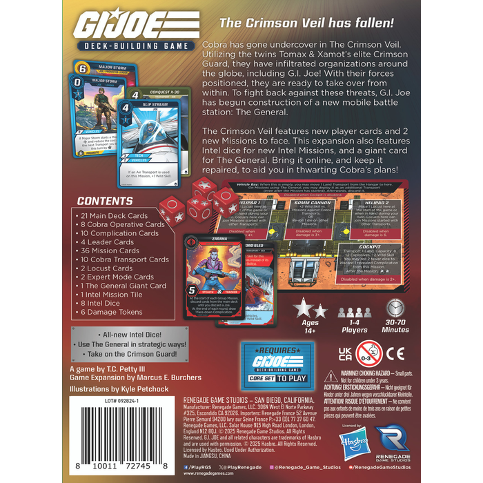 Renegade Game Studios G.I. Joe Deck Building Game: The Crimson Veil Expansion