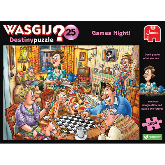Jumbo Puzzles 1000 pcs - WASGIJ Destiny: #25, Games Night!