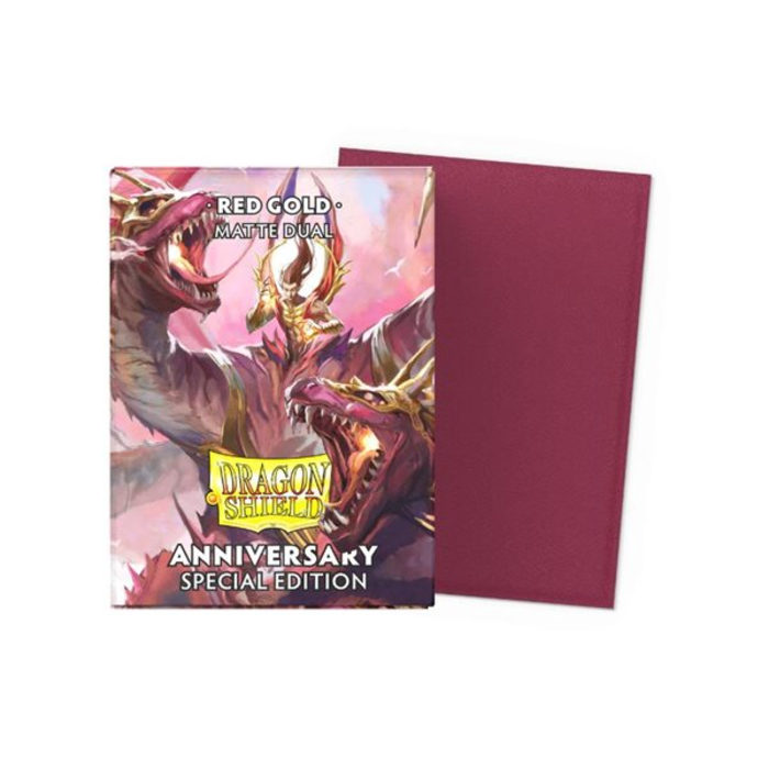 Arcane Tinmen Sleeves - 63x88mm - Dragon Shield - 100/pk - Dual Matte - Pomegranate/Gold