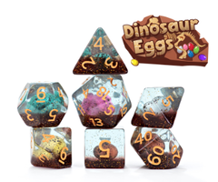 Gate Keeper Games 7-Piece RPG Dice Set: Inclusion - Dinosaur Eggs