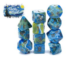 Gate Keeper Games 7-Piece RPG Dice Set: Van Gogh Dice - Starry Night