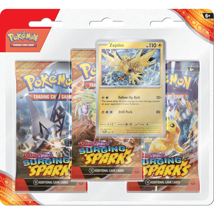 The Pokemon Company International Pokemon TCG - Scarlet & Violet: Surging Sparks 3-Pack Blister