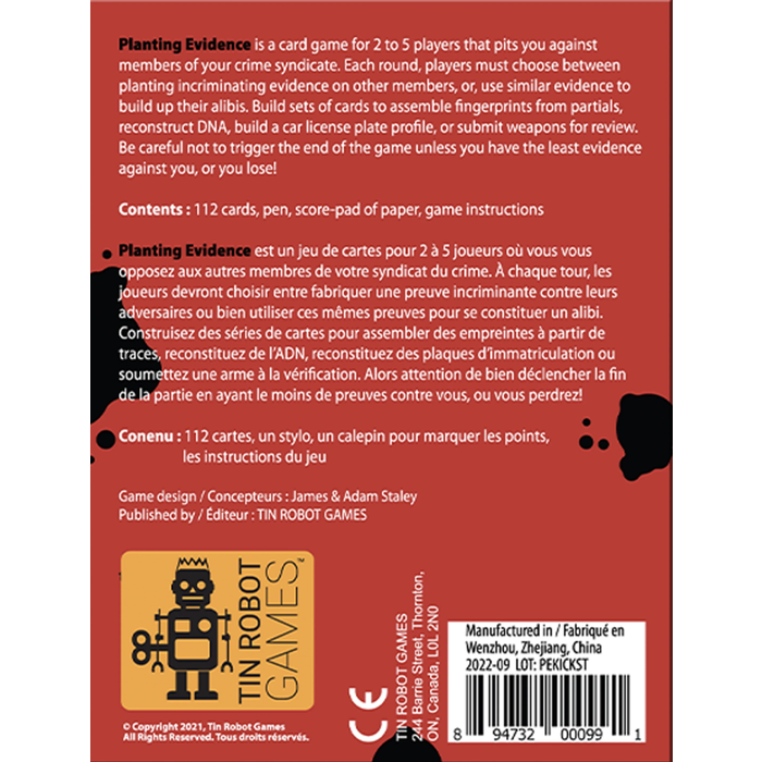 Misc Board Games Planting Evidence: The Card Game