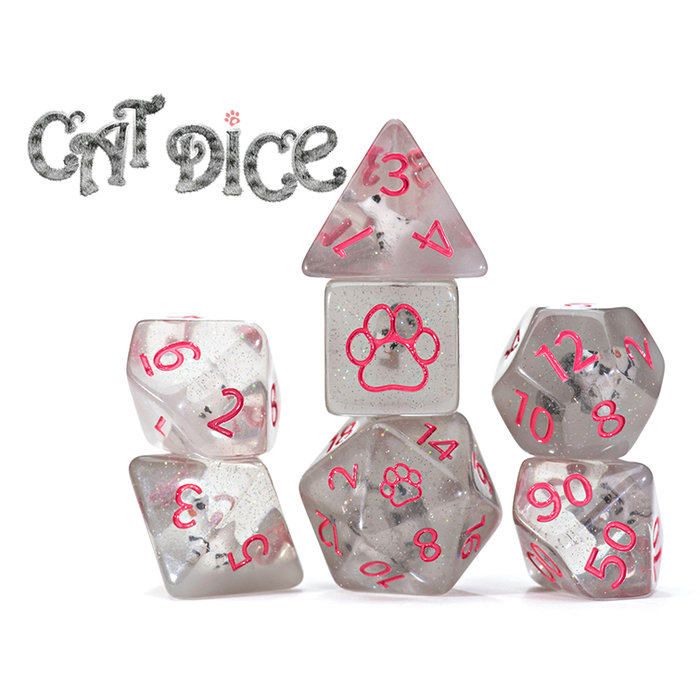 Gate Keeper Games 7-Piece RPG Dice Set: Inclusion - Cat