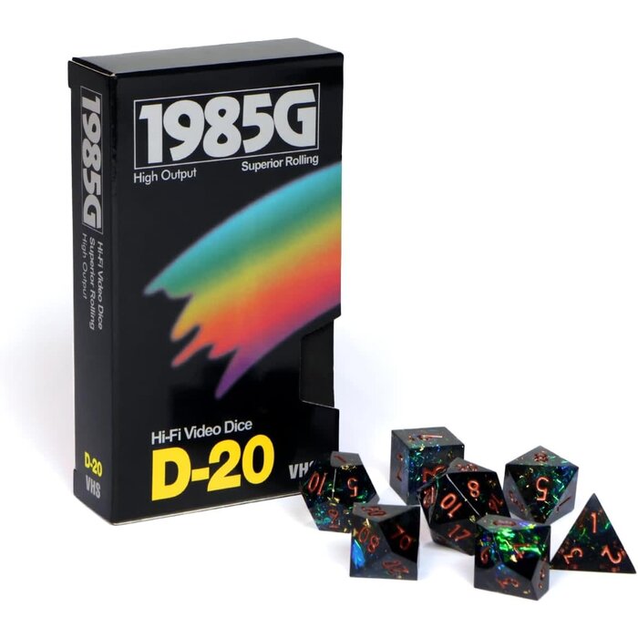1985 Games 7-Piece RPG Dice Set: VHS Dice -