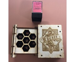 Redline Engraving Wooden 7-piece Mini Tome of Dice -
