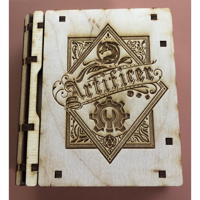 Redline Engraving Wooden 7-piece Mini Tome of Dice -