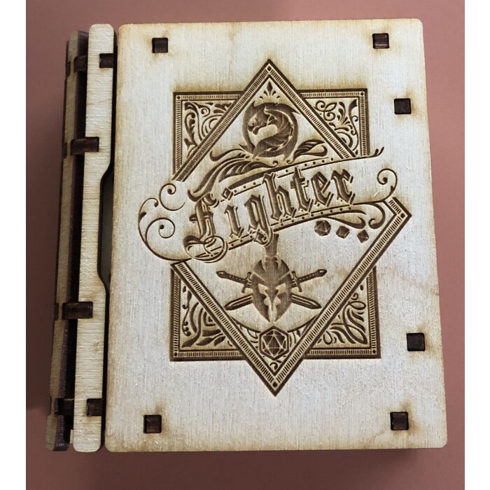 Redline Engraving Wooden 7-piece Mini Tome of Dice -